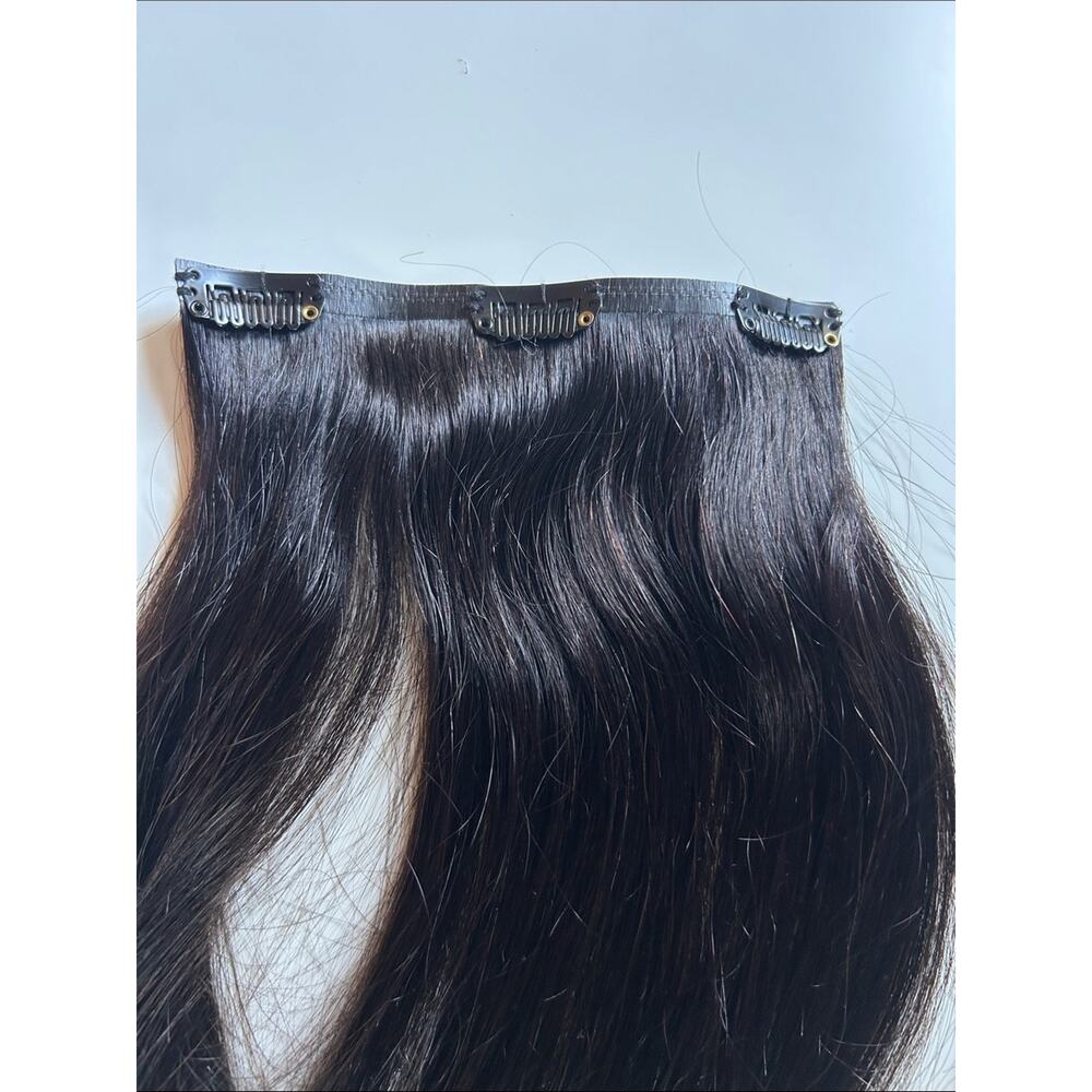 Luxy Seamless Clip In Hair Extensions 16” Inch 140g 1B Off Black Remy Human Hair - Picture 10 of 16